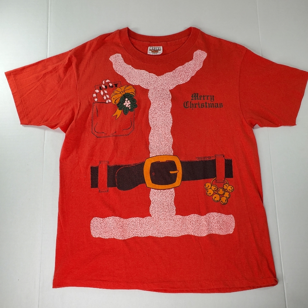 Vintage 1980 Santa Claus Jacket T-Shirt Men's XL Athletic Supporter Ltd USA Made